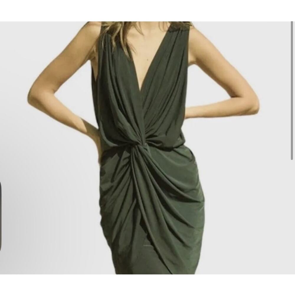 Misa Los Angeles Olive Green High Low Dress